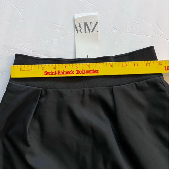 NWT Zara Mini Skirt with Shorts Size Small Elastic Waist Black - Picture 9 of 14